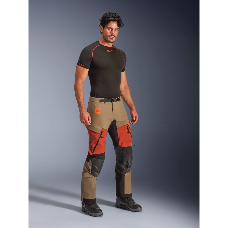 Spodnie motocyklowe Alpinestars Halo PRO Drystar XF jasnobrązowo-ciemnopomarańczowo-czarne