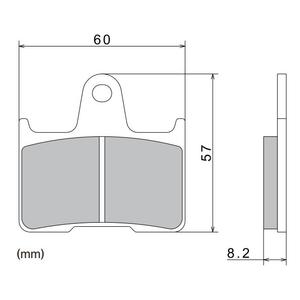 Klocki hamulcowe NISSIN półmetaliczne 60x57x8,2 mm 2 szt.