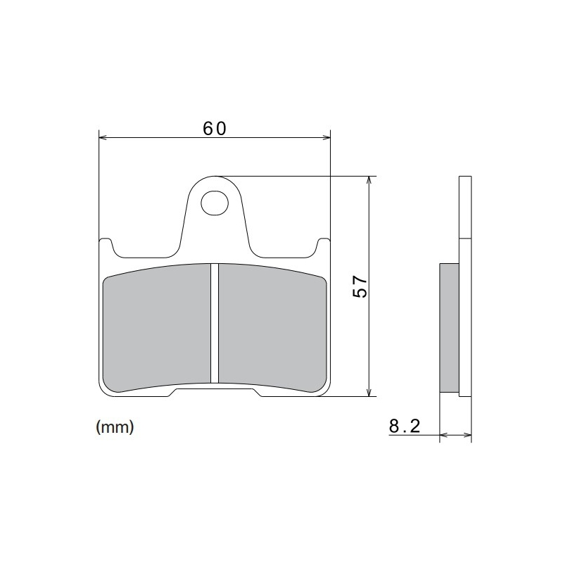 Klocki hamulcowe NISSIN półmetaliczne 60x57x8,2 mm 2 szt.