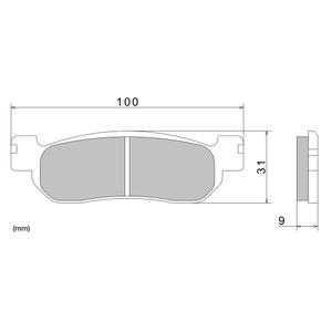 Klocki hamulcowe NISSIN półmetaliczne 100x31x9 mm 2 szt.