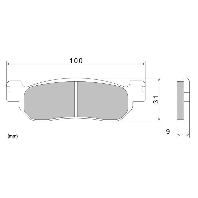 Klocki hamulcowe NISSIN półmetaliczne 100x31x9 mm 2 szt.