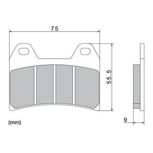 Klocki hamulcowe NISSIN półmetaliczne 76x55,5x9 mm 2 szt.