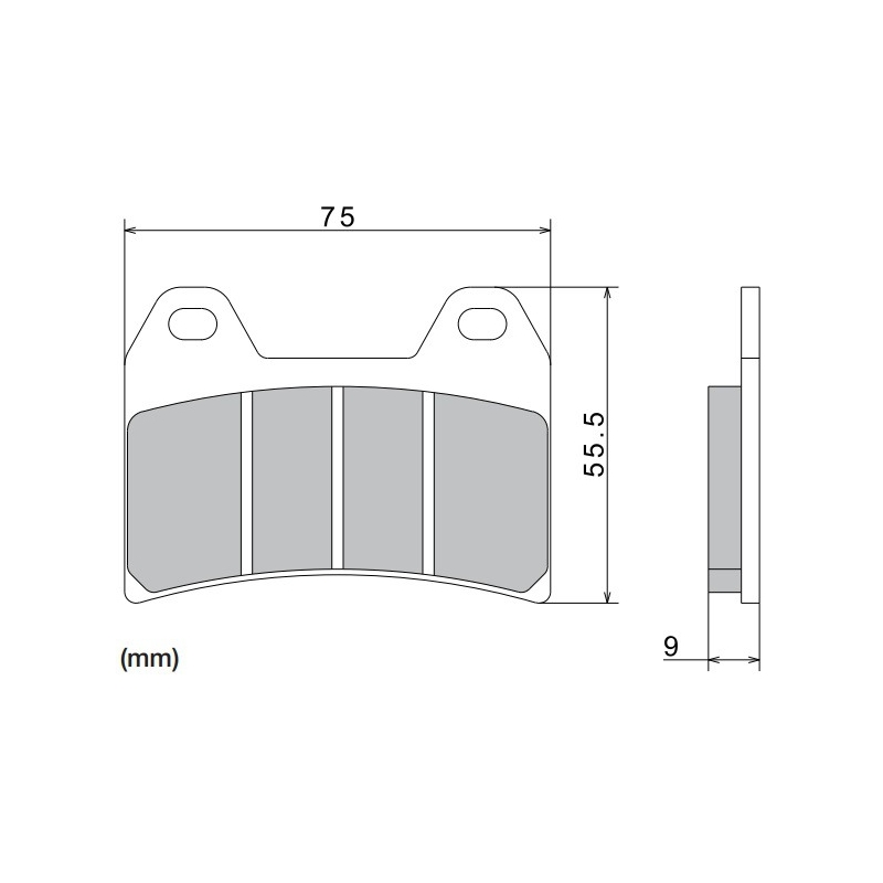 Klocki hamulcowe NISSIN półmetaliczne 76x55,5x9 mm 2 szt.