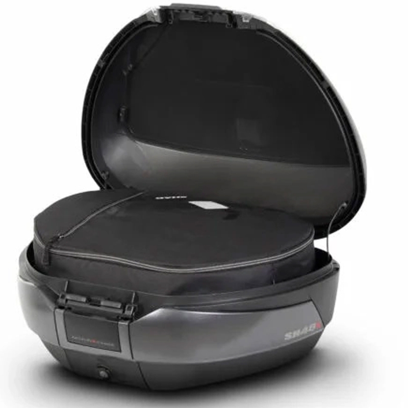 Top case SHAD SH48 New Titanium with backrest, carbon cover and PREMIUM SMART lock