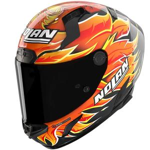 Kask motocyklowy integralny Nolan X-804 RS Ultra Carbon Replica Iannone 368 czarno-czerwono-pomarańczowo-żółty