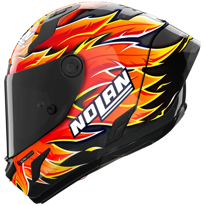 Kask motocyklowy integralny Nolan X-804 RS Ultra Carbon Replica Iannone 368 czarno-czerwono-pomarańczowo-żółty