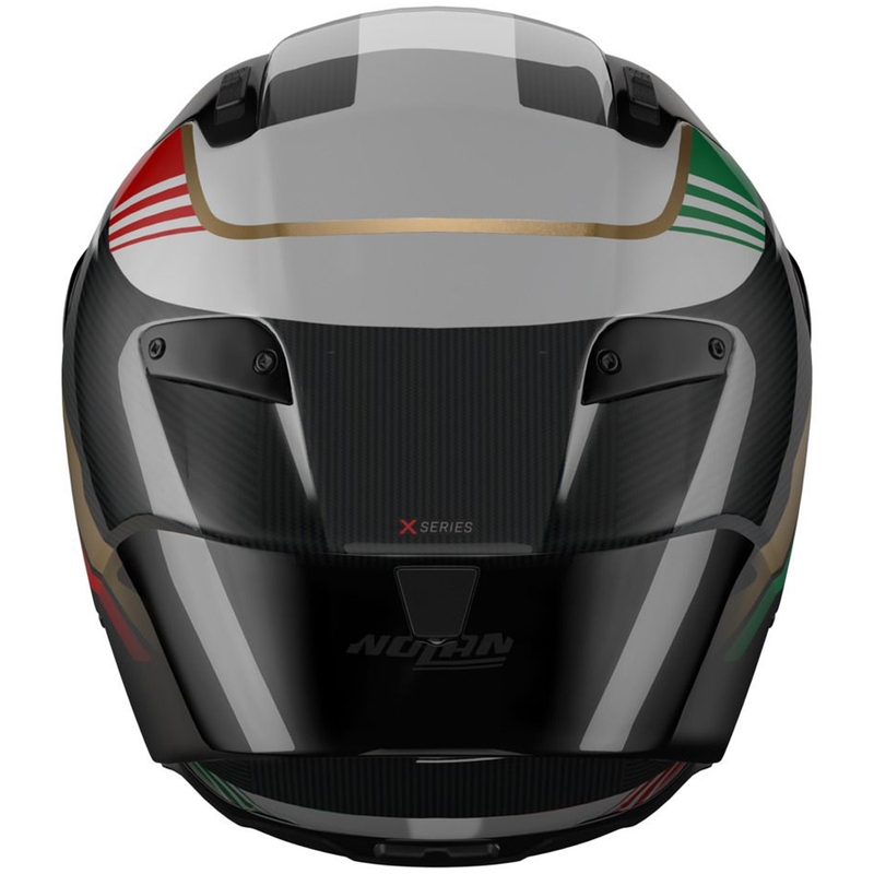 Kask motocyklowy integralny Nolan X-804 RS Ultra Carbon Piega połyskujący czarno-złoto-czerwono-zielony