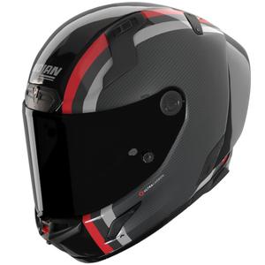 Kask motocyklowy integralny Nolan X-804 RS Ultra Carbon Gemini 364 połyskujący szaro-czarno-czerwono-antracytowy