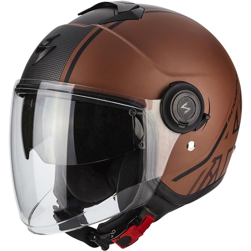 Otwarty kask motocyklowy Scorpion EXO-CITY Avenue brązowo-czarny