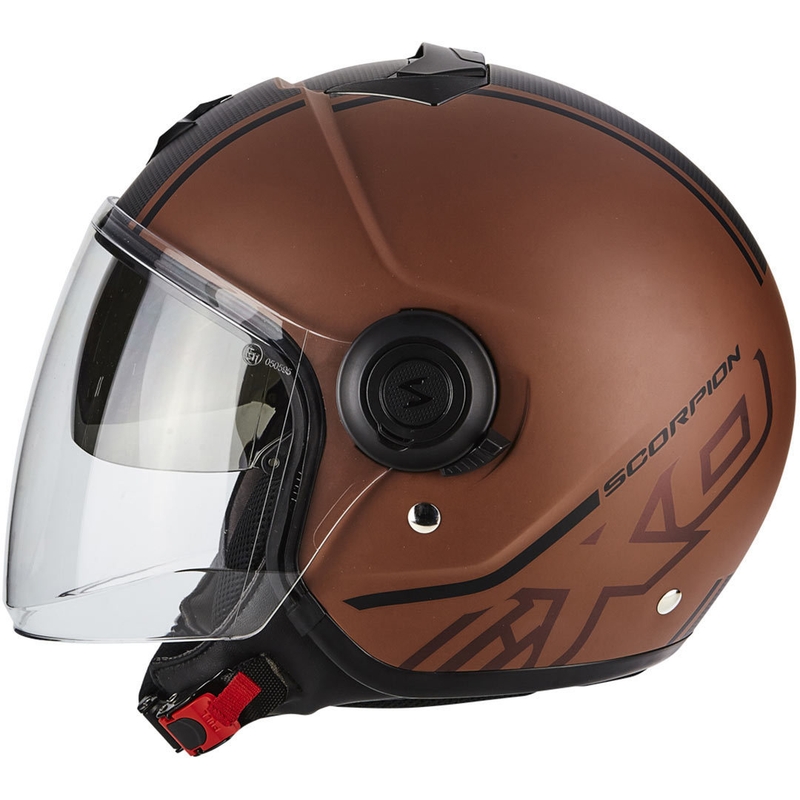 Otwarty kask motocyklowy Scorpion EXO-CITY Avenue brązowo-czarny