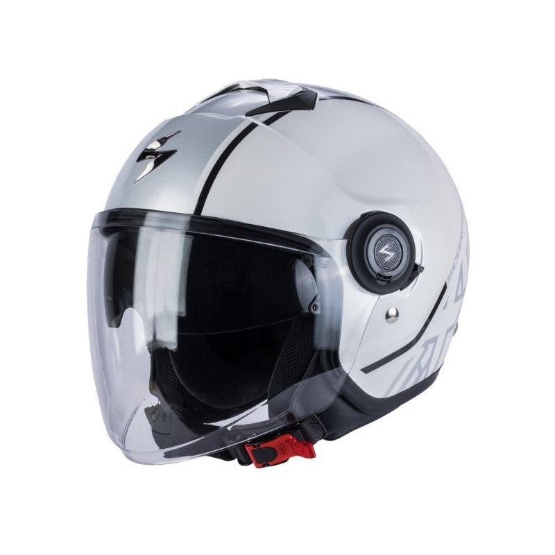 Otwarty kask motocyklowy Scorpion EXO-CITY Avenue biało-srebrny