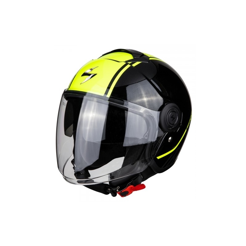 Otwarty kask motocyklowy Scorpion EXO-CITY Avenue czarno-fluo żółty
