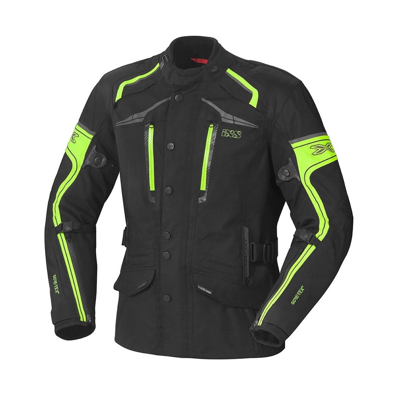 Kurtka motocyklowa iXS Montgomery czarno-fluo żółta