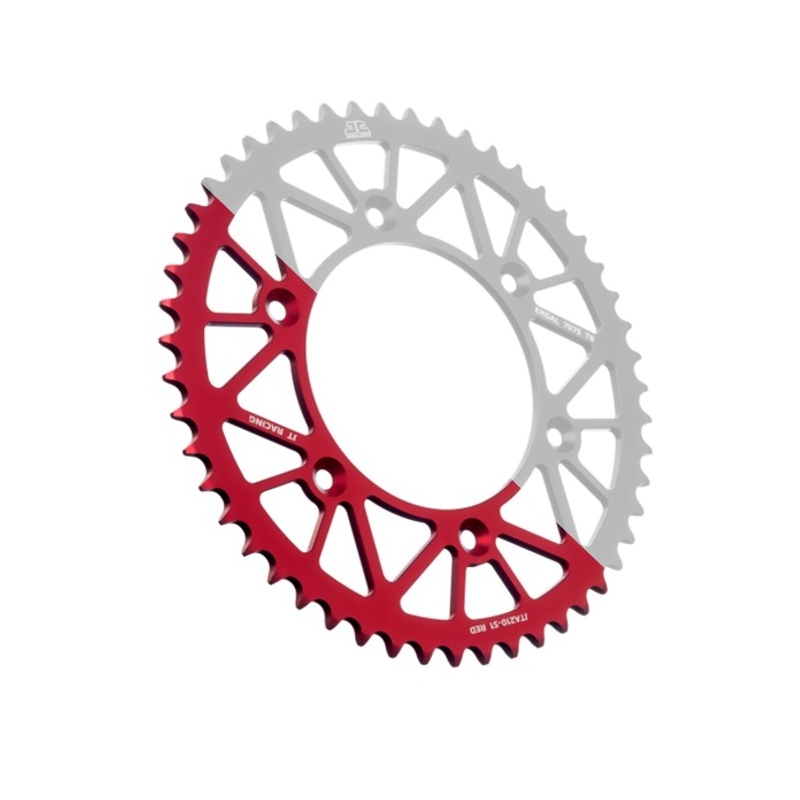 Rear ALU sprocket JT 52T, 520 Red