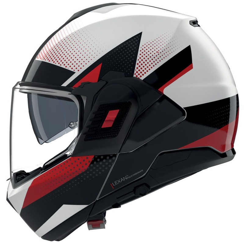 Kask motocyklowy typu flip-up Nolan N120-1 Ciclone 363 biało-czarno-czerwony
