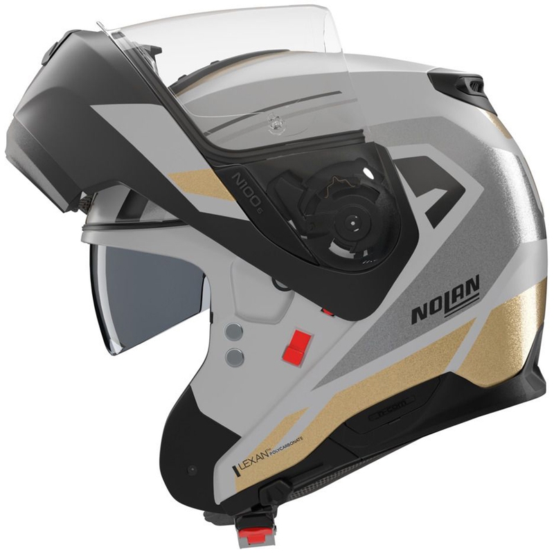 Kask motocyklowy typu flip-up Nolan N100-6 Cinetico N-COM 360 matowy szaro-czarno-antracytowo-złoty
