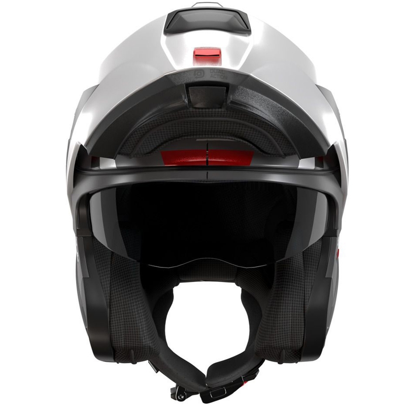 Kask motocyklowy typu flip-up Nolan N100-6 Cinetico N-COM 361 matowy szaro-biało-czerwony