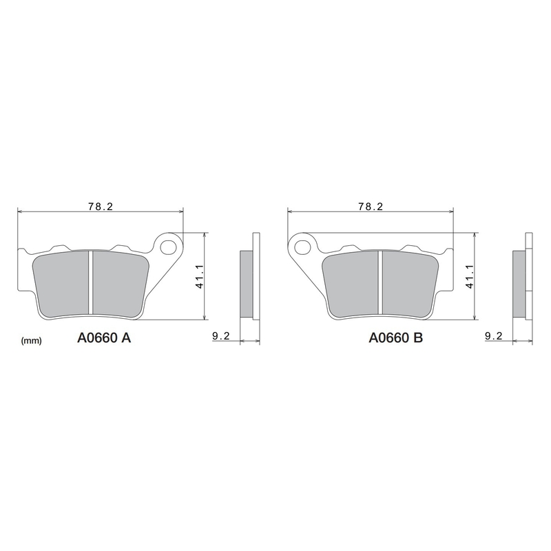 Klocki hamulcowe NISSIN półmetaliczne 78,2x41,1x9,2 mm 2 szt.