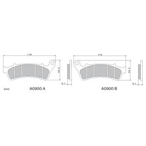 Klocki hamulcowe NISSIN półmetaliczne 118x45,2x9,1 mm 2 szt.