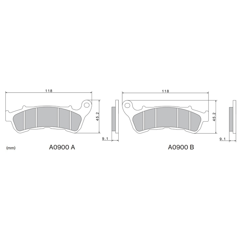 Klocki hamulcowe NISSIN półmetaliczne 118x45,2x9,1 mm 2 szt.