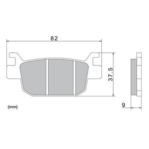 Klocki hamulcowe NISSIN półmetaliczne 82x37,5x9 mm 2 szt.