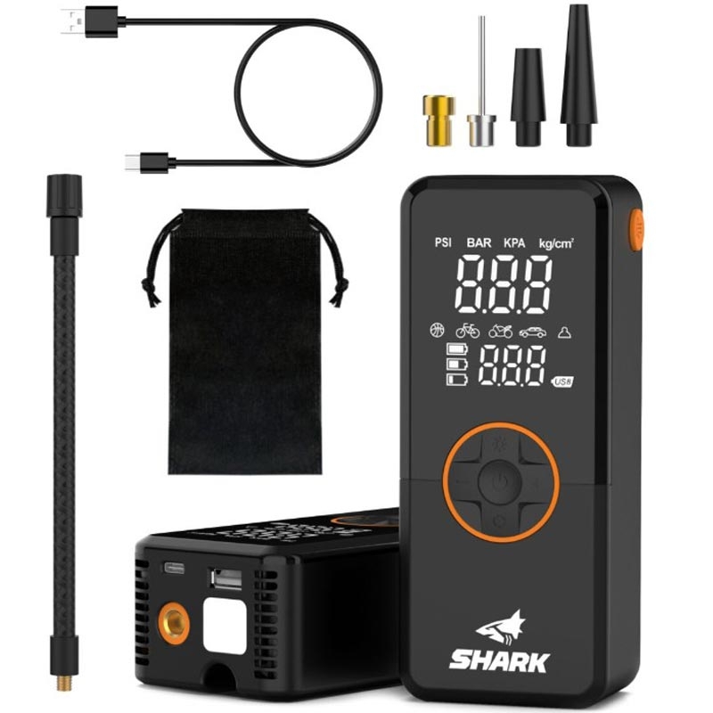 Kompresor akumulatorowy z powerbankiem SHARK BP-150 czarny