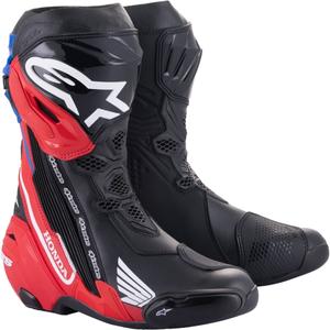 Buty motocyklowe Alpinestars Supertech R Honda czarno-czerwone fluo-niebiesko-białe