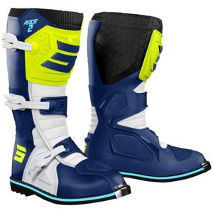 Buty motocyklowe Shot Race 2 niebiesko-biało-fluo żółty