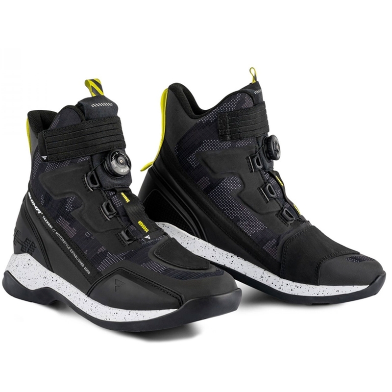 Buty motocyklowe Shima Takeshi czarno-kamuflażowo-fluo-żółte