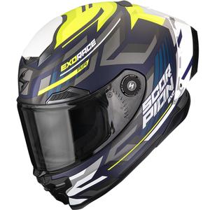 Kask motocyklowy integralny Scorpion EXO-RACE Air Kobra FIM2 matowy niebiesko-fluo żółty