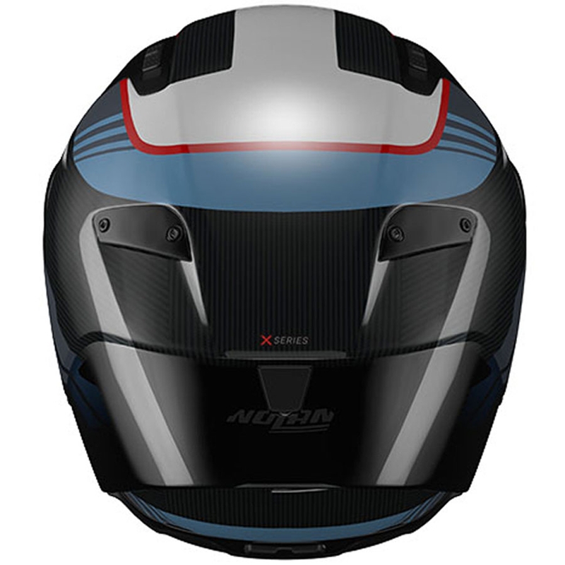 Kask motocyklowy integralny Nolan X-804 RS Piega 366 połyskujący czarno-niebiesko-biało-czerwony