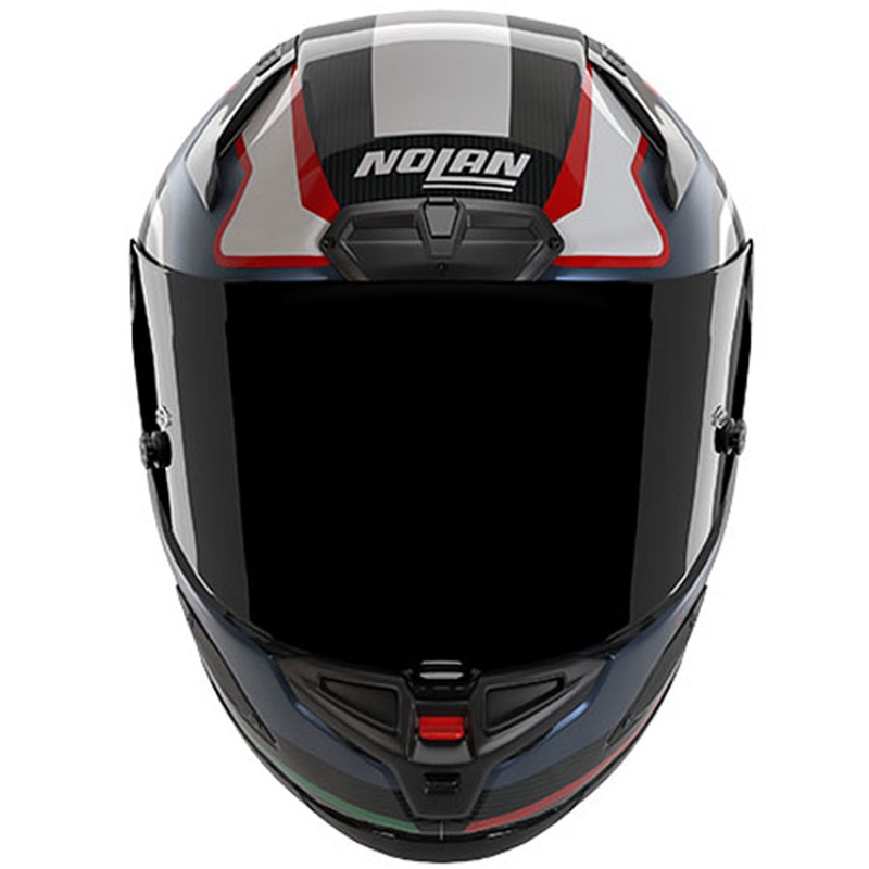 Kask motocyklowy integralny Nolan X-804 RS Piega 366 połyskujący czarno-niebiesko-biało-czerwony