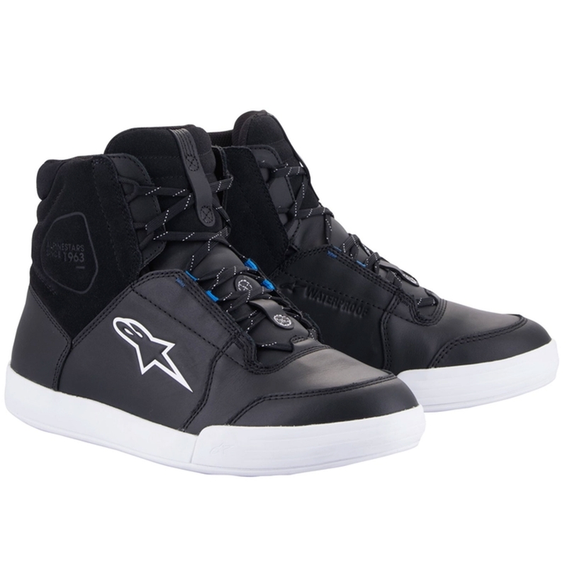 Buty motocyklowe Alpinestars Chrome Drystar czarno-biało-niebieskie
