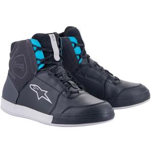 Damskie buty motocyklowe Alpinestars Stella Chrome Drystar czarno-szaro-niebieskie
