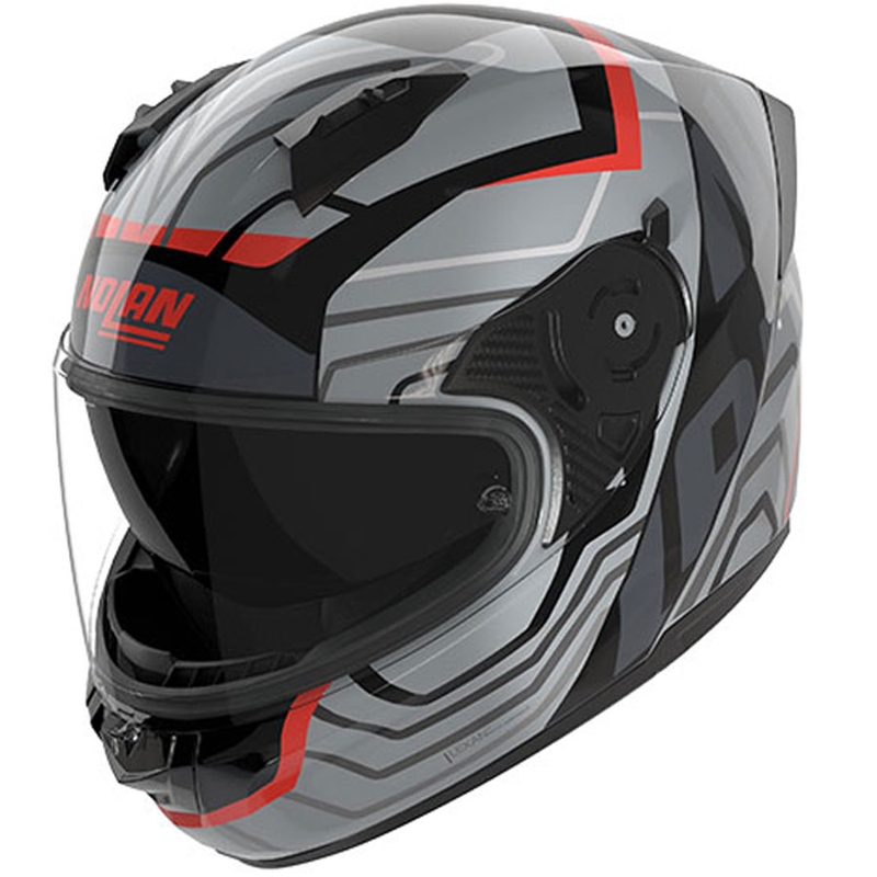 Kask motocyklowy integralny Nolan N60-6 Eclettico 351 szaro-czarno-czerwony