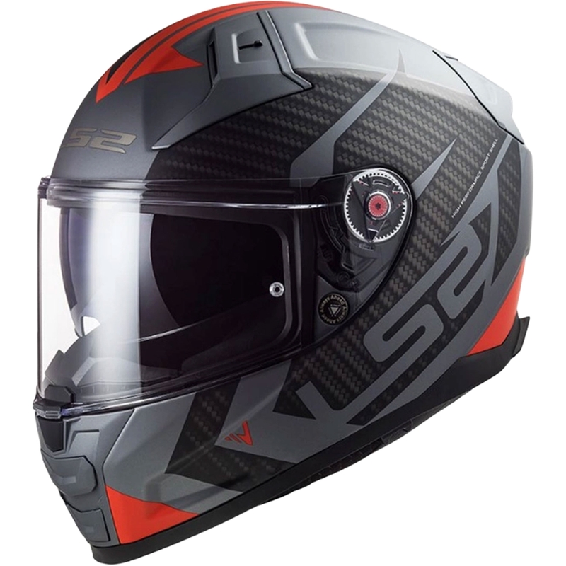 Kask motocyklowy integralny LS2 FF811 Vector II Splitter tytanowo-szaro-czerwony