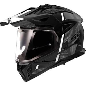 Kask motocyklowy enduro LS2 MX702 PIONEER II HILL czarno-biały matowy