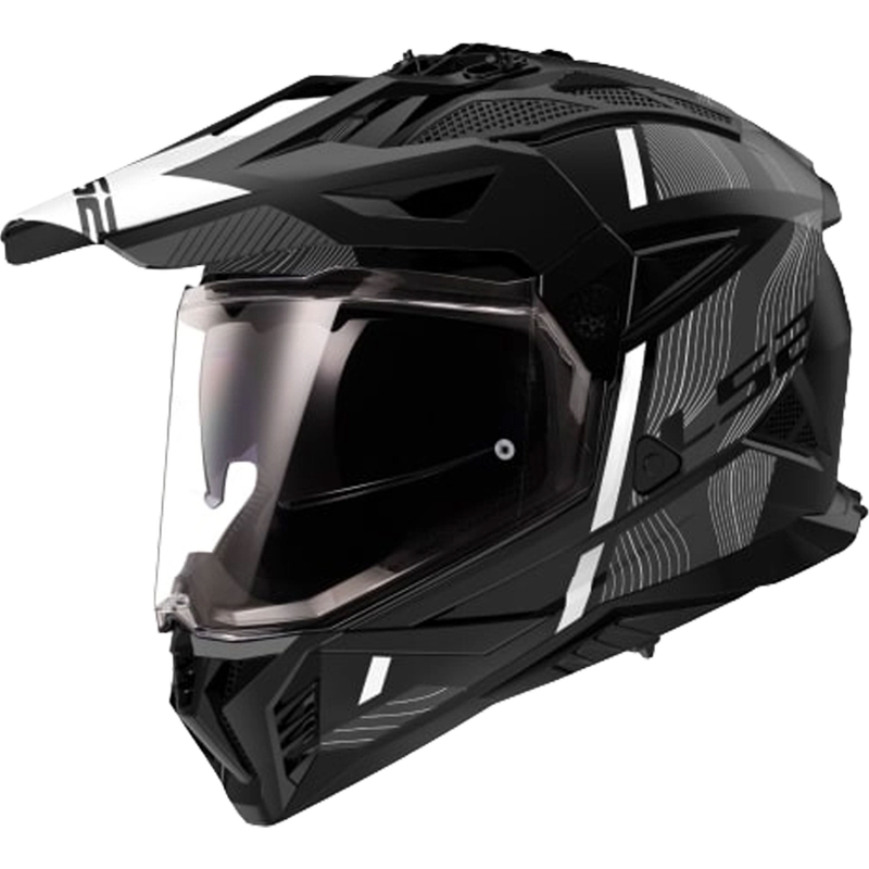 Kask motocyklowy enduro LS2 MX702 PIONEER II HILL czarno-biały matowy
