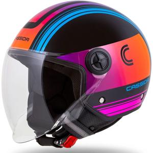 Kask motocyklowy otwarty Cassida Handy Metropolis Black-Turquoise Gradient