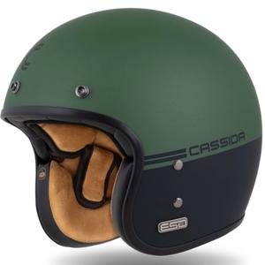 Kask otwarty Cassida Eso Super Hooligan czarny matowo-metaliczny zielony