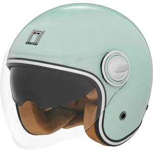 Otwarty kask motocyklowy NOX PREMIUM Heritage w pastelowej zieleni