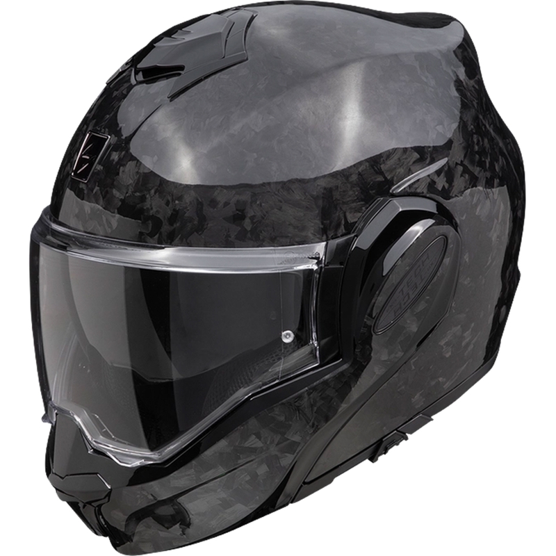 Kask motocyklowy typu flip-up Scorpion EXO-TECH EVO ONYX CARBON Solid w kolorze czarnym