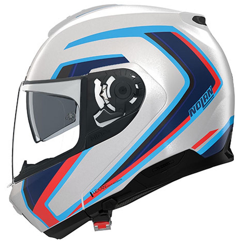 Kask motocyklowy typu flip-up Nolan N100-6 Radiante N-COM 358 biało-szaro-niebieski