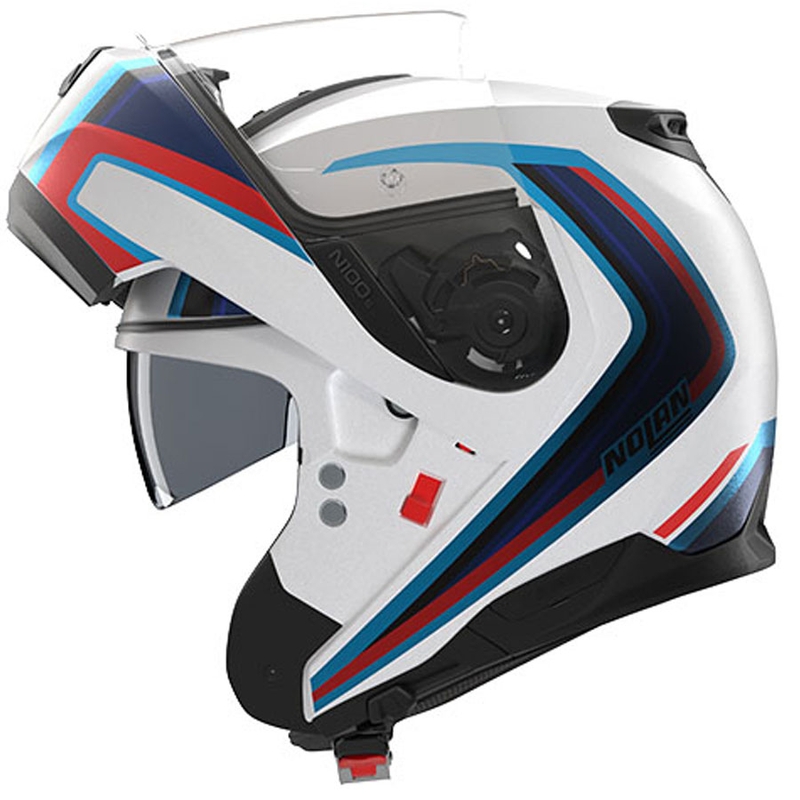 Kask motocyklowy typu flip-up Nolan N100-6 Radiante N-COM 358 biało-szaro-niebieski