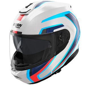Kask motocyklowy typu flip-up Nolan N100-6 Radiante N-COM 358 biało-szaro-niebieski