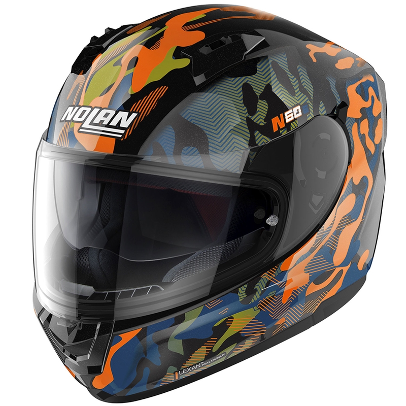 Kask motocyklowy integralny Nolan N60-6 Foxtrot 34 czarno-pomarańczowo-niebieski