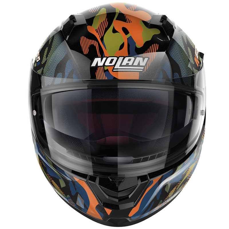 Kask motocyklowy integralny Nolan N60-6 Foxtrot 34 czarno-pomarańczowo-niebieski