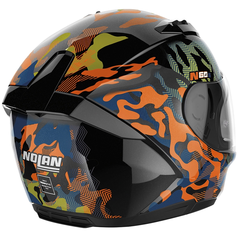 Kask motocyklowy integralny Nolan N60-6 Foxtrot 34 czarno-pomarańczowo-niebieski