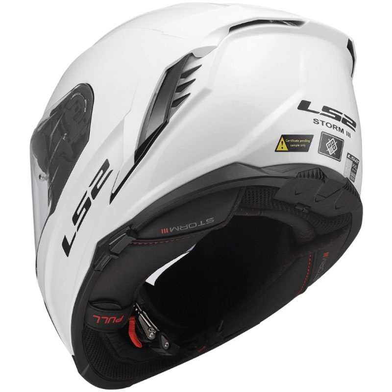 Kask motocyklowy integralny LS2 FF818 Storm III Solid połyskujący biały