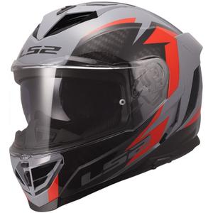 Kask motocyklowy integralny LS2 FF818 Storm III Dynamo połyskujący szaro-czerwony